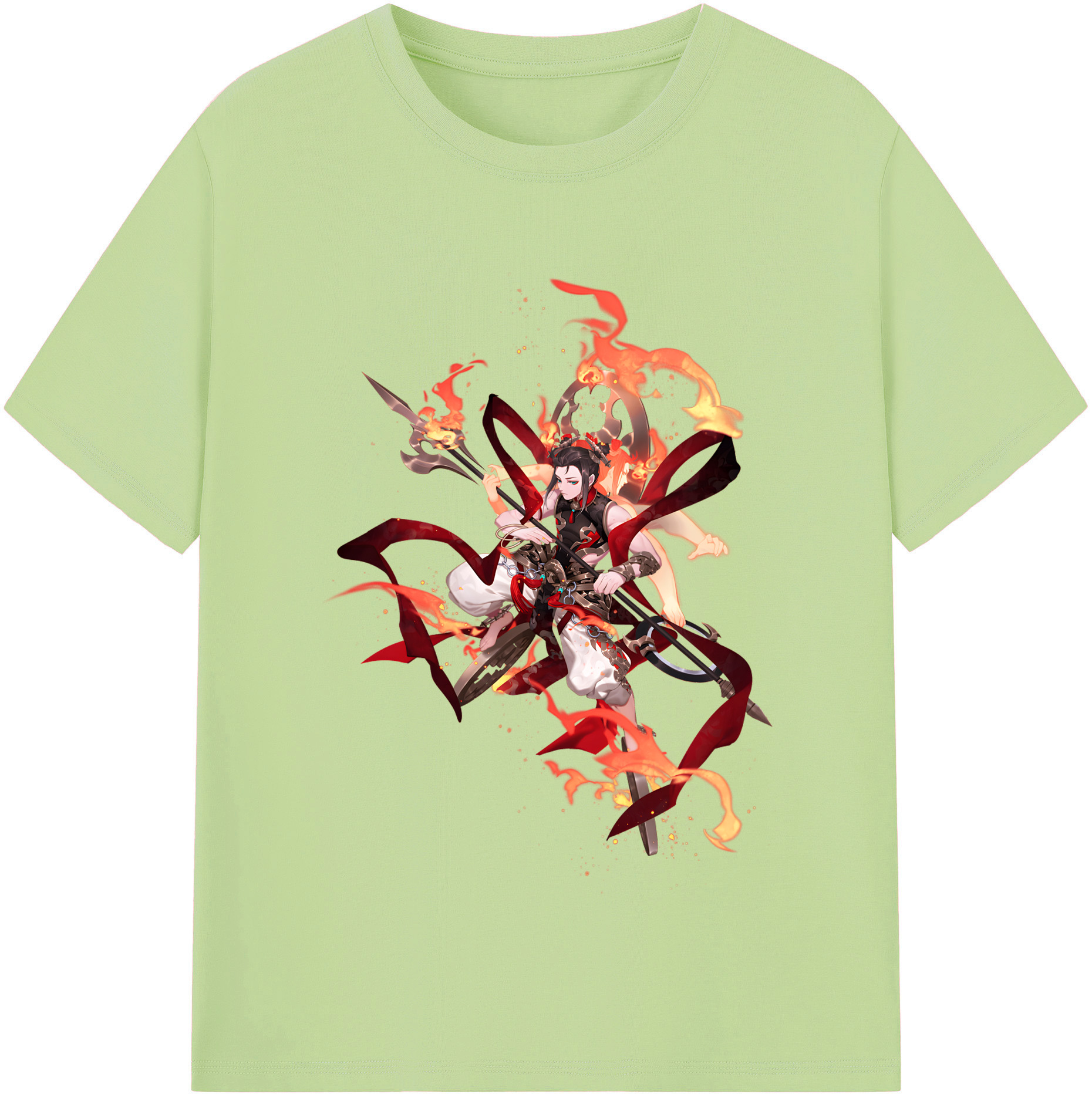（画像用） Ne Zha 2 ナタ 魔童の大暴れ 綿100％半袖Tシャツ（フロントプリント）